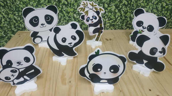 Panda Kit de Mesa Displays 7 Peças Pronta Entrega