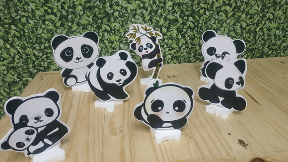 Panda Kit de Mesa Displays 7 Peças Pronta Entrega