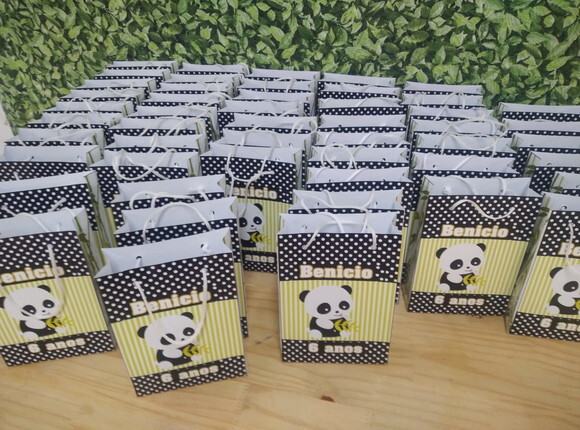 Panda Sacola Personalizada Pronta Entrega