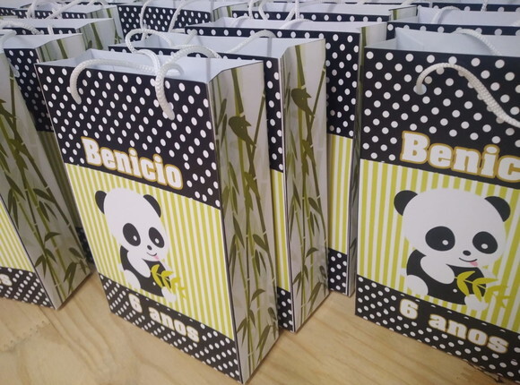 Panda Sacola Personalizada Pronta Entrega