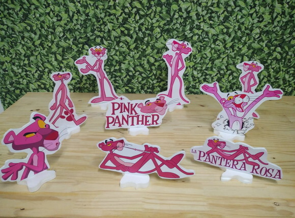 Pantera Cor de Rosa Kit de Mesa 9 Peças Pronta Entrega