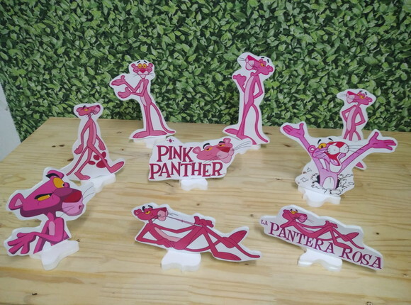 Pantera Cor de Rosa Kit de Mesa 9 Peças Pronta Entrega