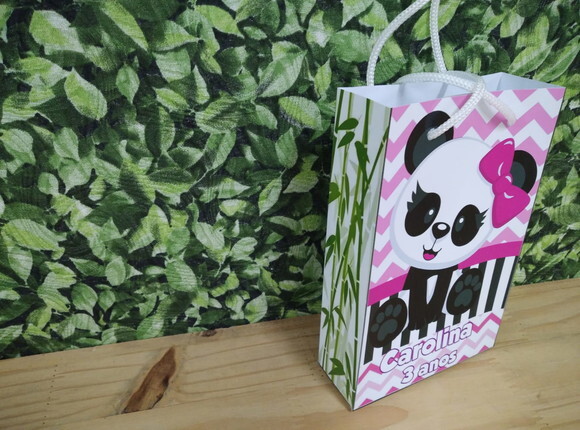 Panda Sacola Personalizada Pronta Entrega