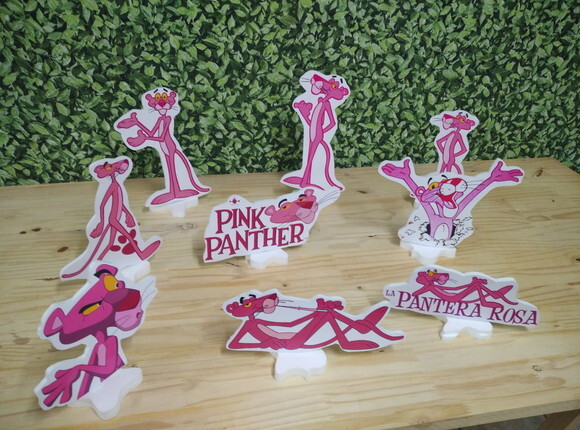 Pantera Cor de Rosa Kit de Mesa 9 Peças Pronta Entrega
