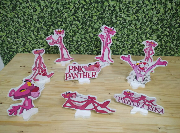 Pantera Cor de Rosa Kit de Mesa 9 Peças Pronta Entrega