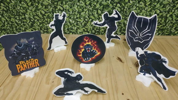 Pantera Negra Kit de Mesa Displays 7 Peças Pronta Entrega