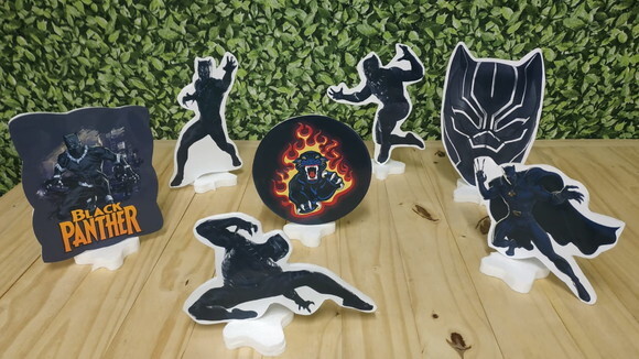 Pantera Negra Kit de Mesa Displays 7 Peças Pronta Entrega