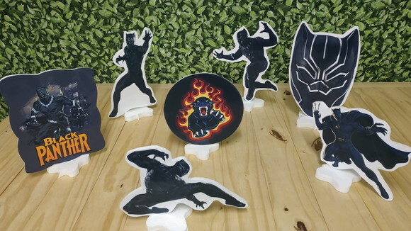 Pantera Negra Kit de Mesa Displays 7 Peças Pronta Entrega