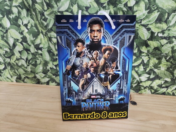 Pantera Negra Lembrancinha Sacola Personalizada