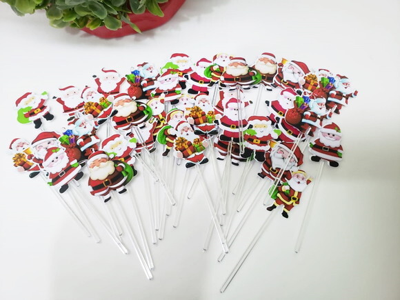 Papai Noel Topper para Docinhos e Cupcakes 47 Unidades