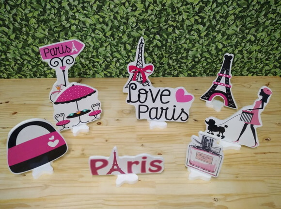 Paris Kit de Mesa Displays 8 Peças Pronta Entrega