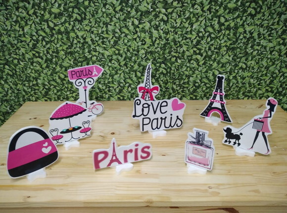 Paris Kit de Mesa Displays 8 Peças Pronta Entrega