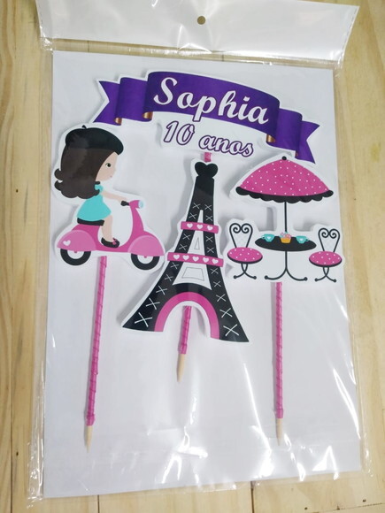 Paris Topo de Bolo Personalizado