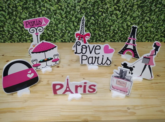 Paris Kit de Mesa Displays 8 Peças Pronta Entrega