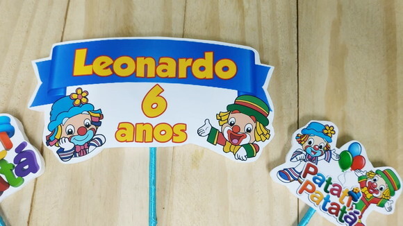 Patatí Patatá Topo de Bolo Personalizado Pronta Entrega