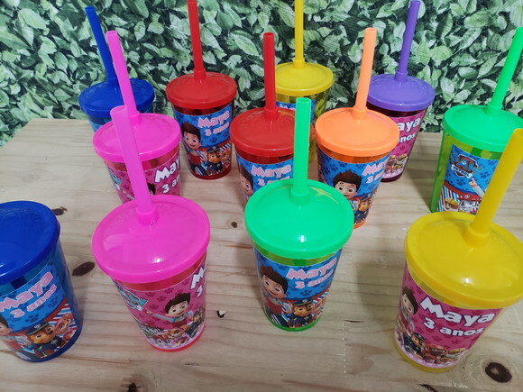 Patrulha Canina Copos com Canudo Personalizados
