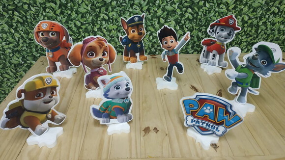 Patrulha Canina Kit de Mesa Displays 9 Peças P Entrega