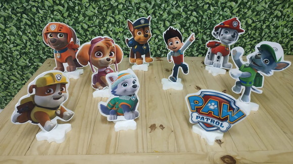 Patrulha Canina Kit de Mesa Displays 9 Peças P Entrega