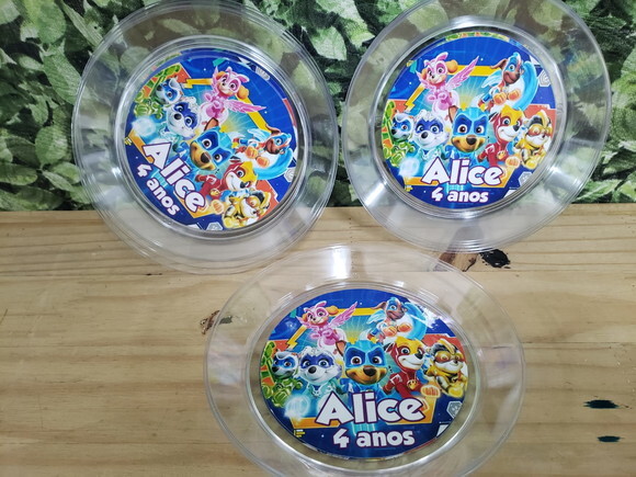 Patrulha Canina Super Filhotes Prato Sobremesa Personalizado