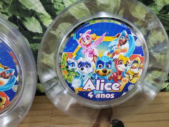 Patrulha Canina Super Filhotes Prato Sobremesa Personalizado