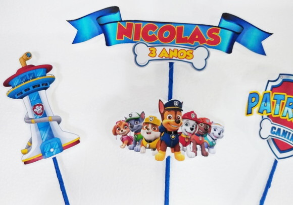 Patrulha Canina Topo de Bolo Personalizado