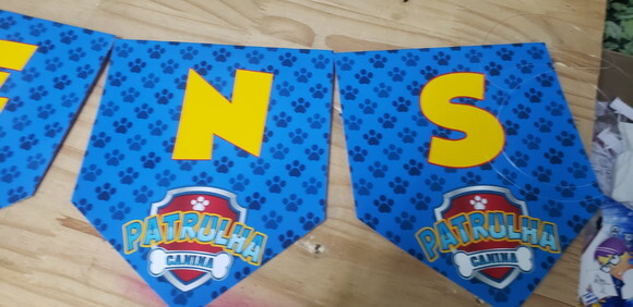 Patrulha Canina Varal Personalizado Parabens Mais Nome