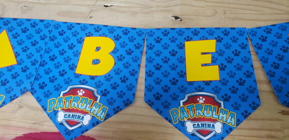 Patrulha Canina Varal Personalizado Parabens Mais Nome