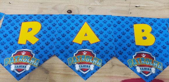 Patrulha Canina Varal Personalizado Parabens Mais Nome