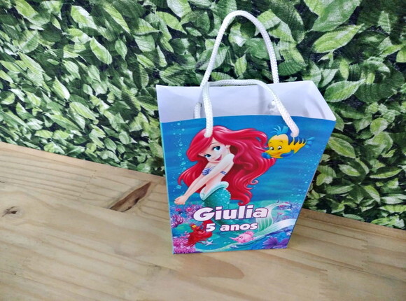 Pequena Sereia Sacola Personalizada Pronta Entrega
