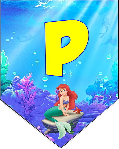Pequena Sereia Varal Personalizado Parabens Mais Nome