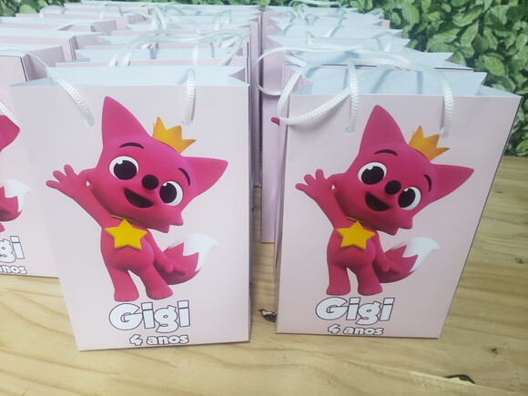Pinkfong Sacola Personalizada Pronta Entrega