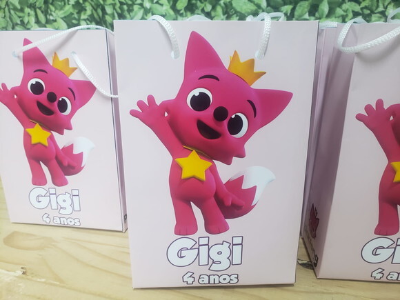 Pinkfong Sacola Personalizada Pronta Entrega