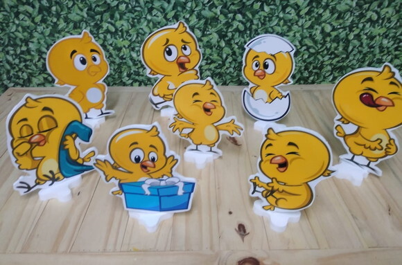 Pintinho Amarelinho Kit de Mesa 8 Peças Pronta Entrega