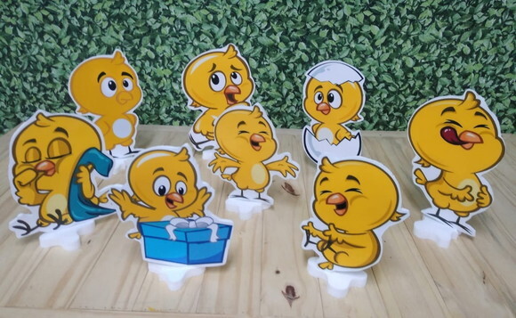 Pintinho Amarelinho Kit de Mesa 8 Peças Pronta Entrega
