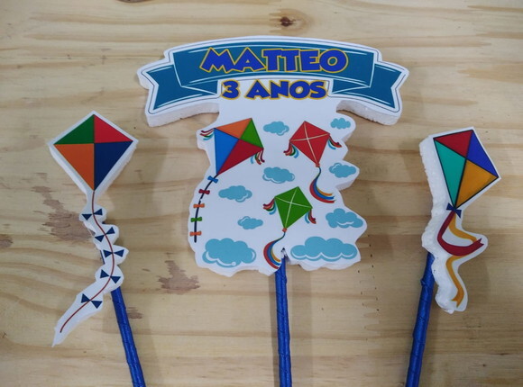 Pipas Topo de Bolo Personalizado Pronta Entrega