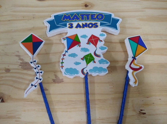Pipas Topo de Bolo Personalizado Pronta Entrega