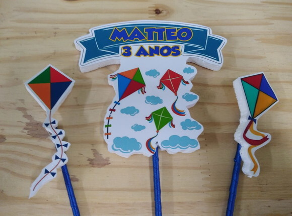 Pipas Topo de Bolo Personalizado Pronta Entrega