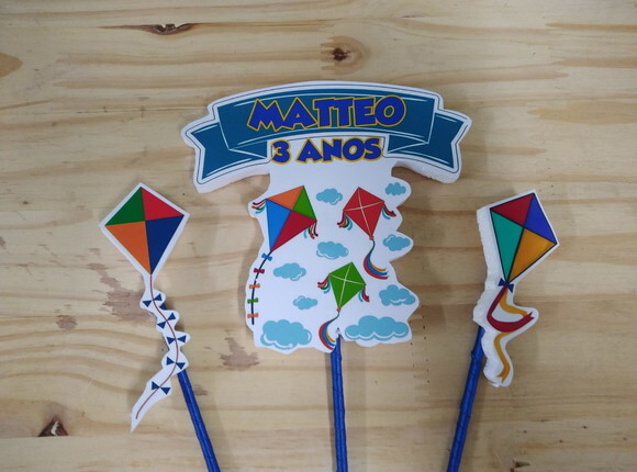 Pipas Topo de Bolo Personalizado Pronta Entrega