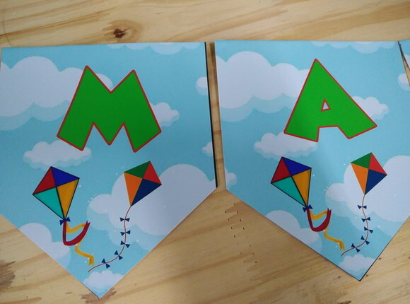 Pipas Varal Personalizado Parabens Mais Nome Pronta Entrega