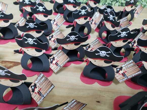 Pirata Lembrancinha Porta Bombom Tag Personalizada