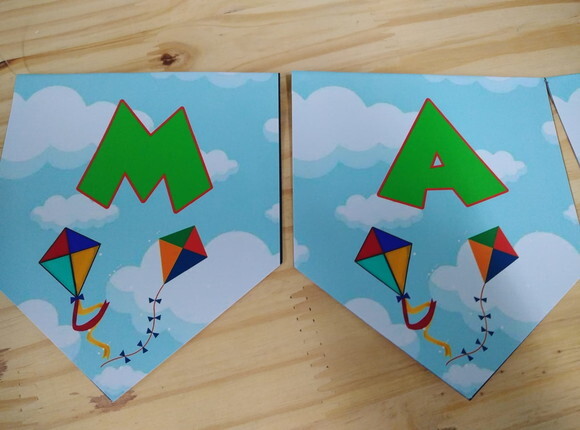 Pipas Varal Personalizado Parabens Mais Nome Pronta Entrega