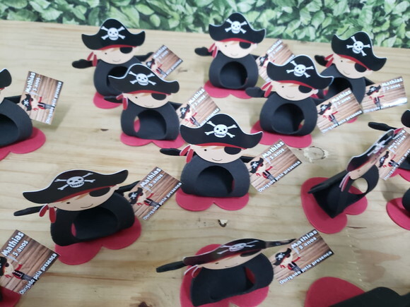 Pirata Lembrancinha Porta Bombom Tag Personalizada