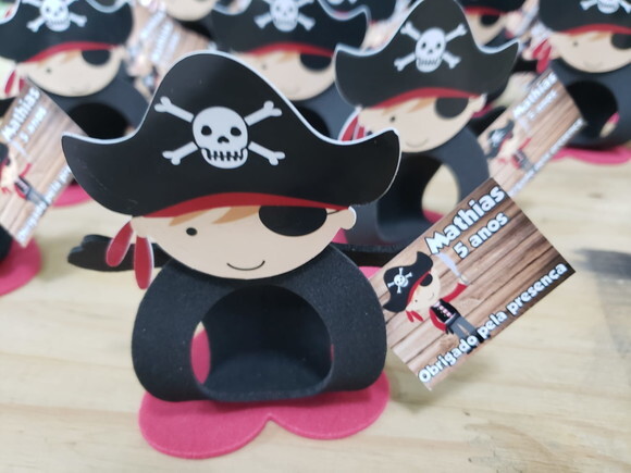 Pirata Lembrancinha Porta Bombom Tag Personalizada