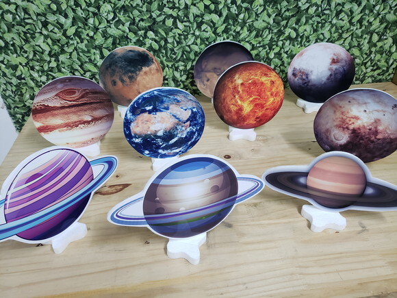 Planetas Kit Displays de Mesa 10 Peças Pronta Entrega