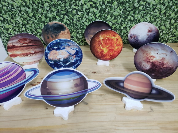 Planetas Kit Displays de Mesa 10 Peças Pronta Entrega