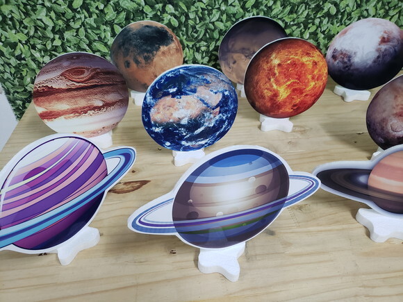 Planetas Kit Displays de Mesa 10 Peças Pronta Entrega