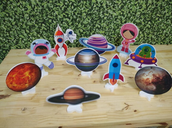 Planetas Kit de Mesa Displays 10 Peças Pronta Entrega