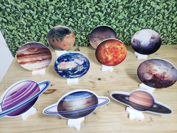 Planetas Kit Displays de Mesa 10 Peças Pronta Entrega
