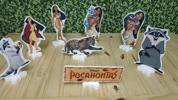 Pocahontas Kit de Mesa Displays 8 Peças Pronta Entrega