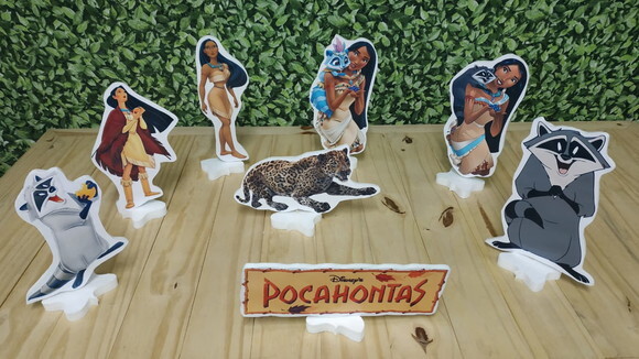 Pocahontas Kit de Mesa Displays 8 Peças Pronta Entrega